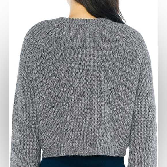 American Apparel Cable Knit Dark Grey Sweater Crew Neck - Picture 2 of 4